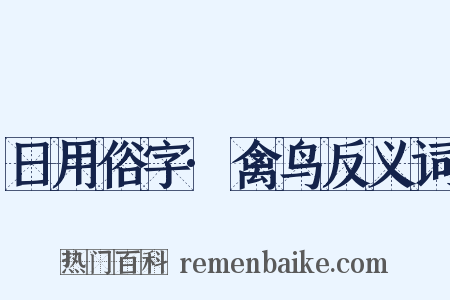 日用俗字·禽鸟反义词是什么意思的图片